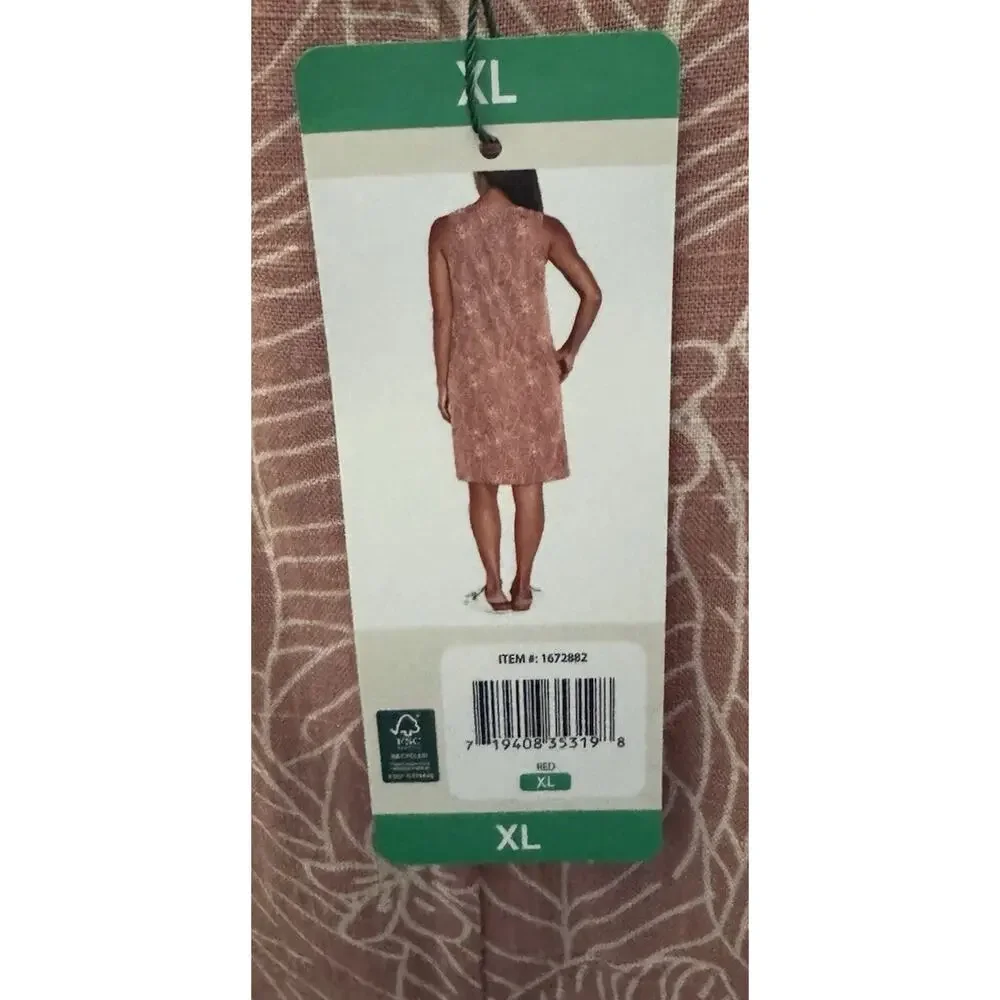 Orvis Linen Knee Length XL Pink Tropical Summer Sleeveless X Large Pockets NEW - Picture 9 of 10